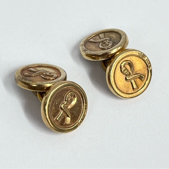 Roberta di Camerino Jewelry - Vintage Roberta Di Camerino Cuff Links‎ Gold Tone Metal
